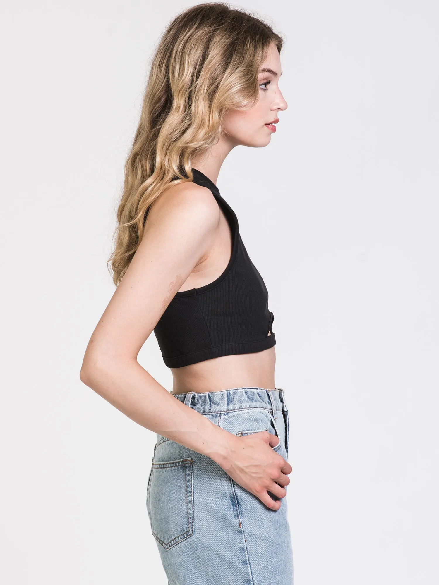 ADIDAS RIB CROP PEEP HOLD TANK  - CLEARANCE
