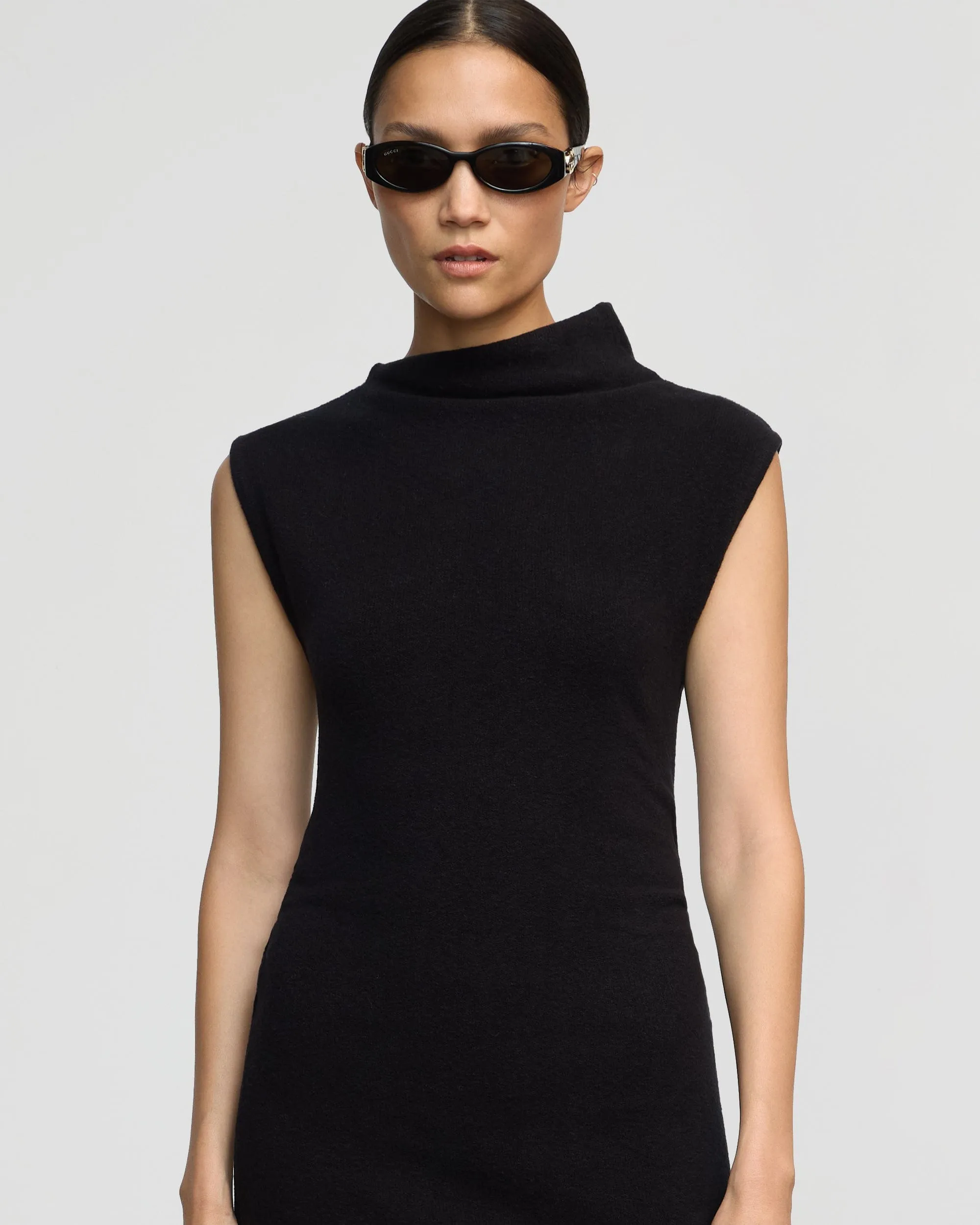 Alaia Asymmetric-Neck Mini Dress