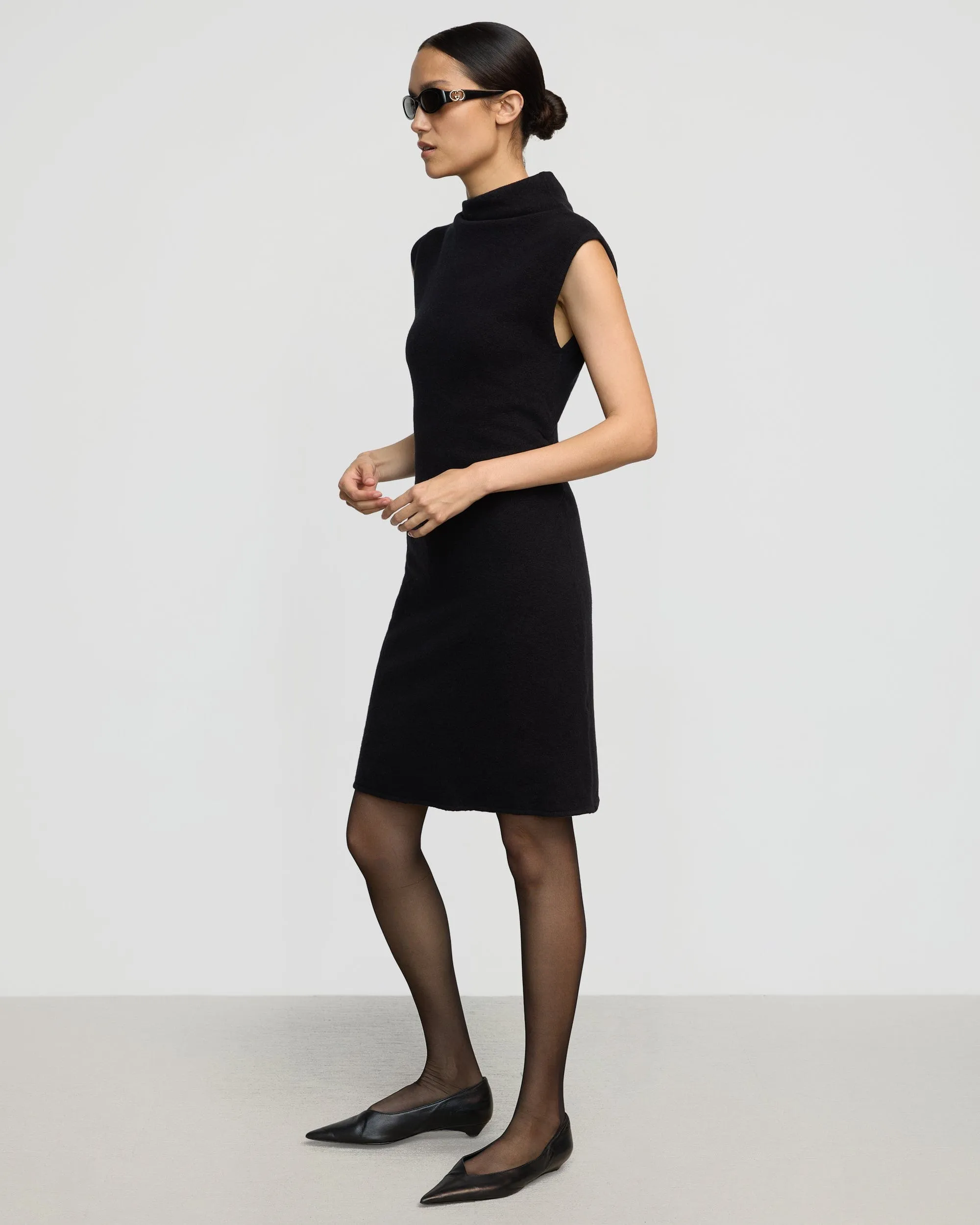Alaia Asymmetric-Neck Mini Dress
