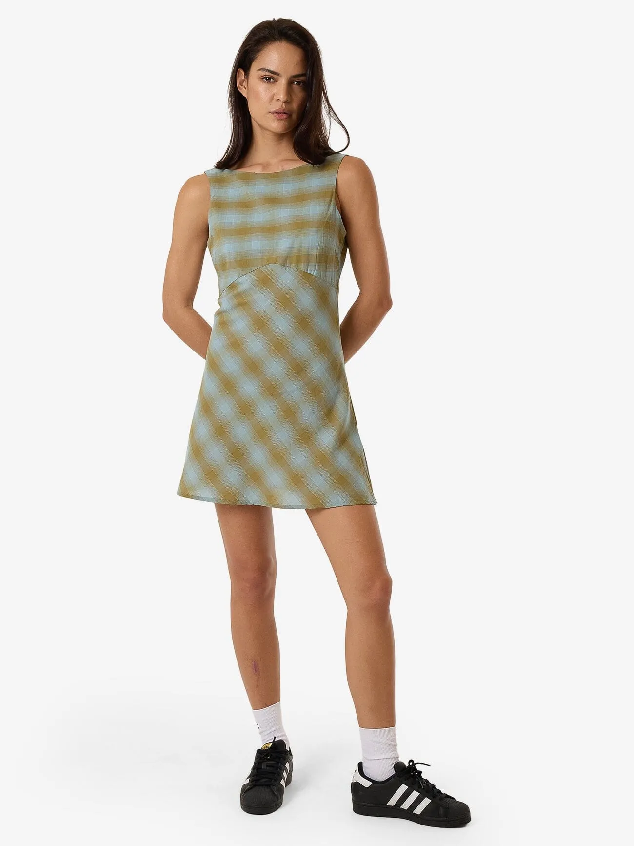 Ansley Xavier Mini Dress - Stone Blue