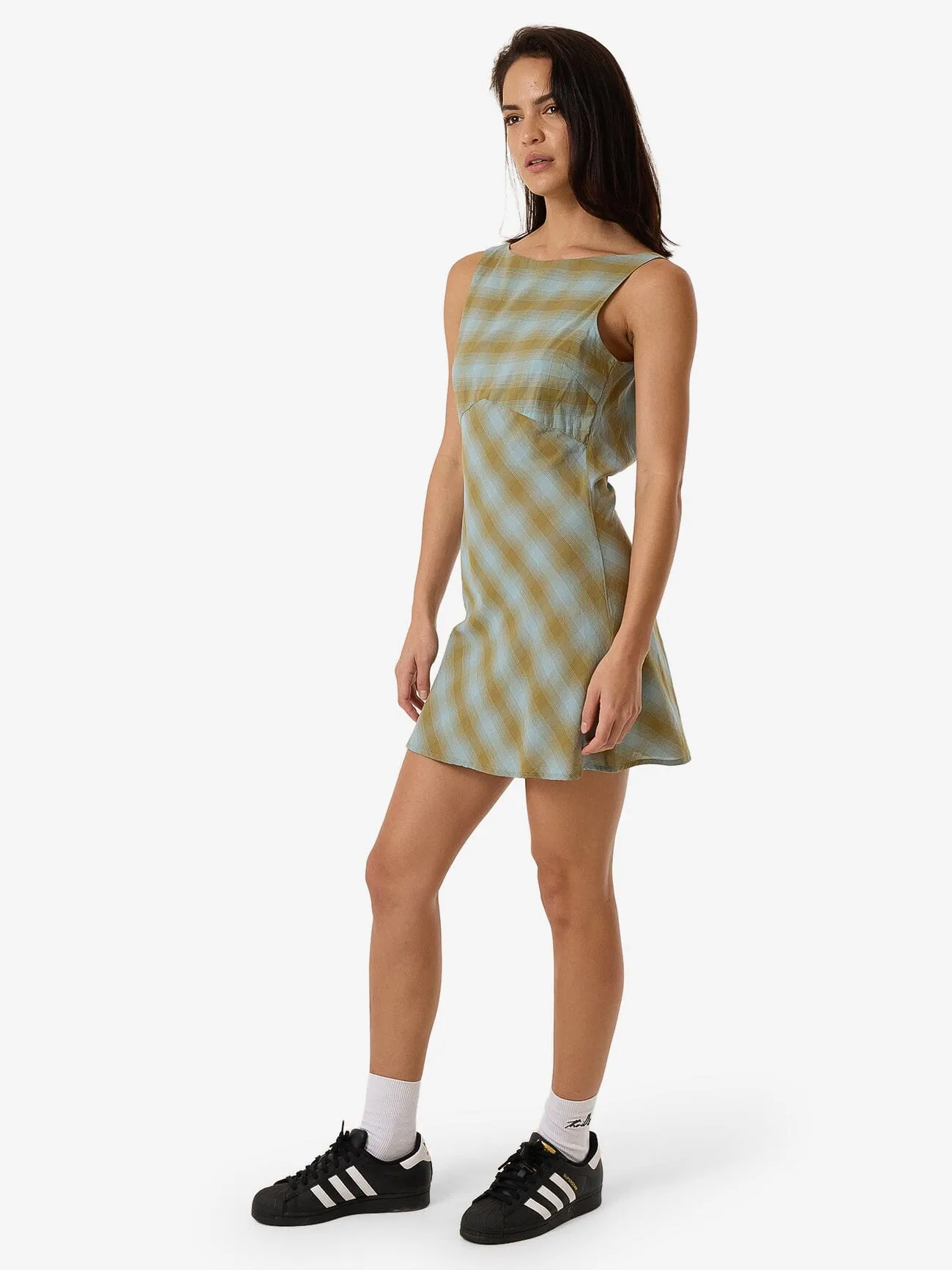 Ansley Xavier Mini Dress - Stone Blue