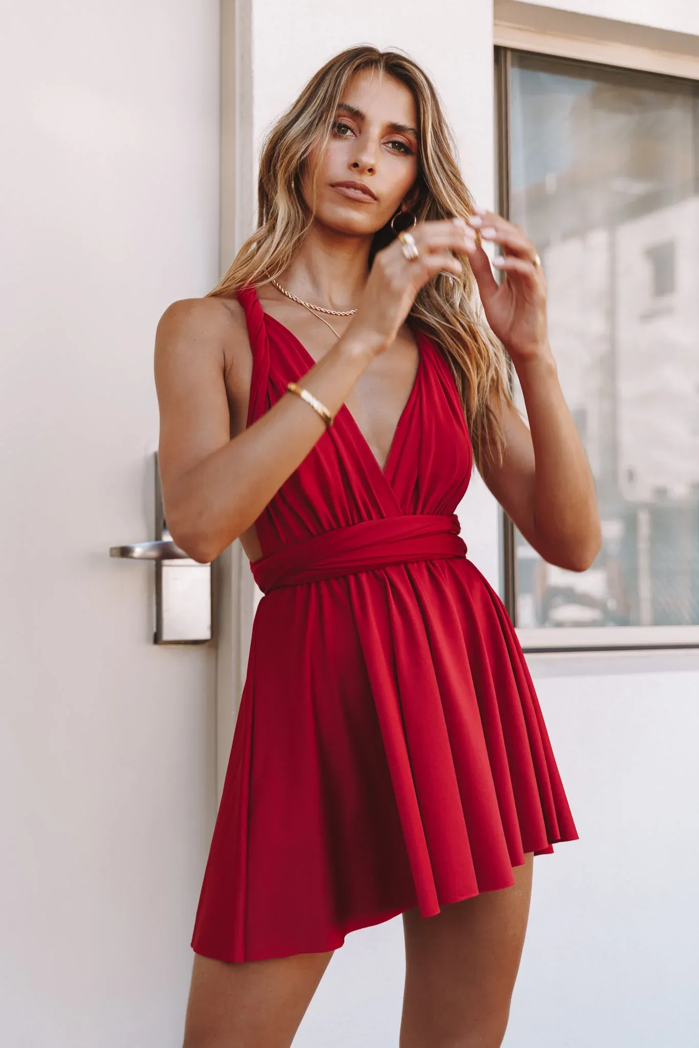 Ariana Multiway Mini Dress Red