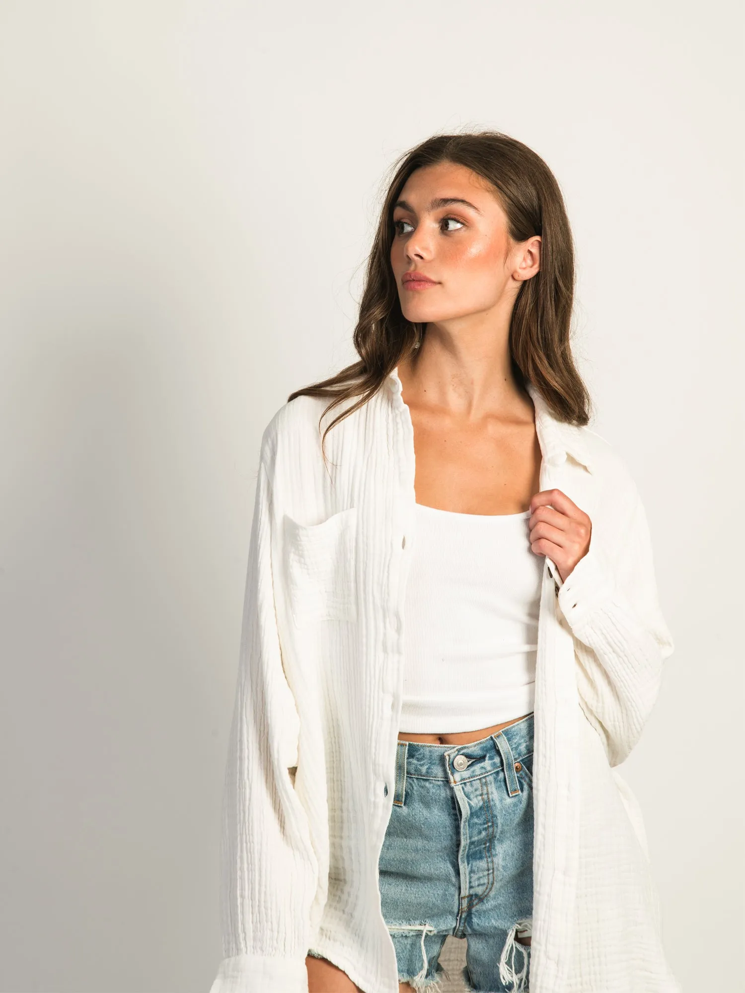 BILLABONG SWELL BUTTON-UP BLOUSE