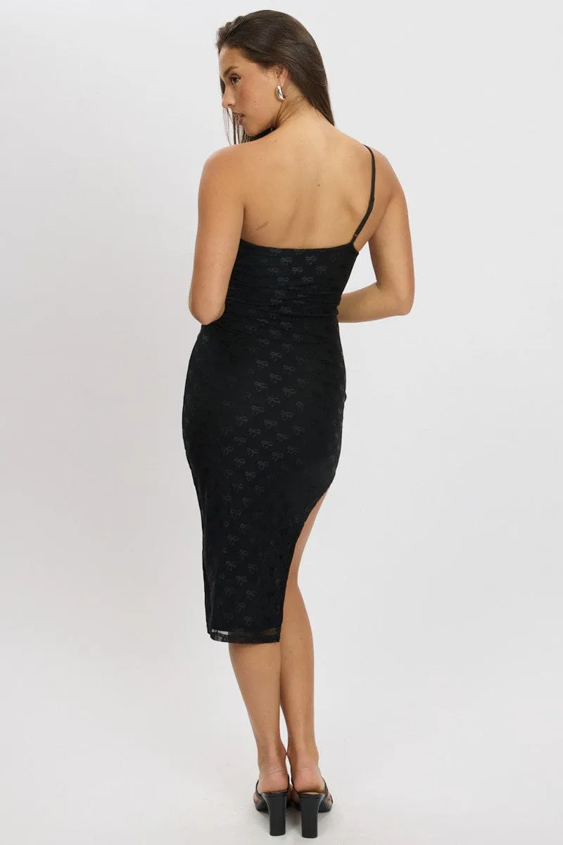 Black Bodycon Dress One Shoulder