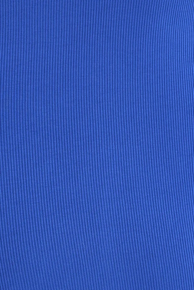 Blue Dress Long Sleeve Cut Out Details Bodycon Rib