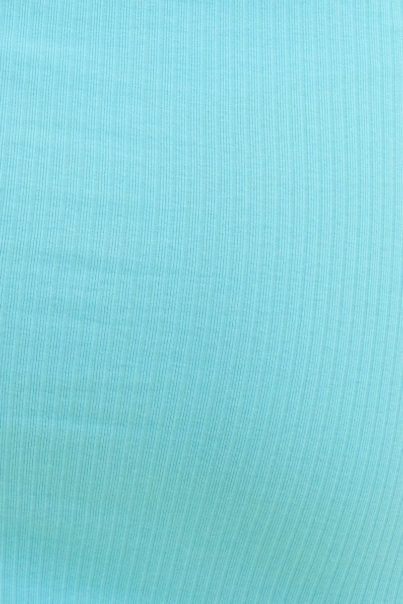 Blue Prea Rib Tank Scoop Neck Dress