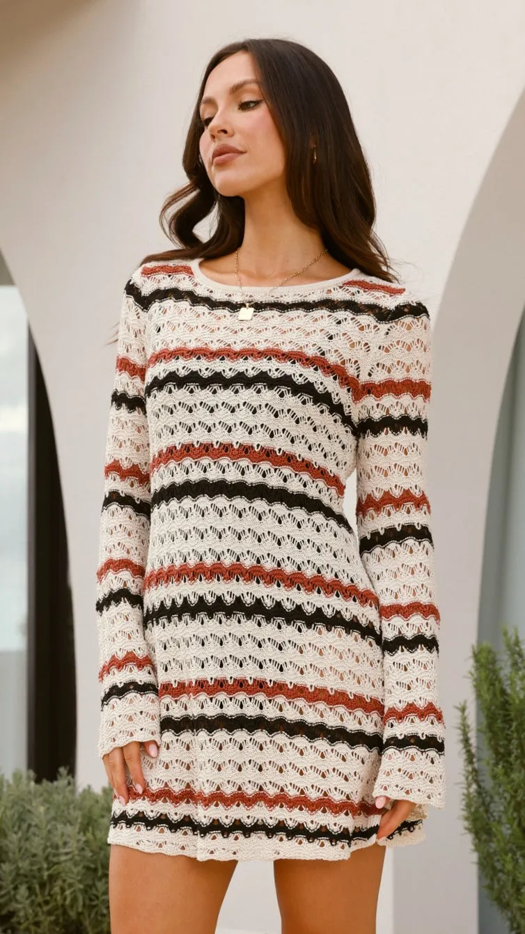 Bron Mini Dress - Natural Stripe