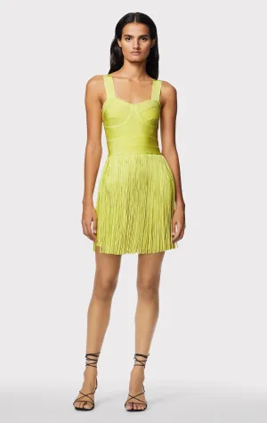 BUSTIER FRINGE MINI DRESS
