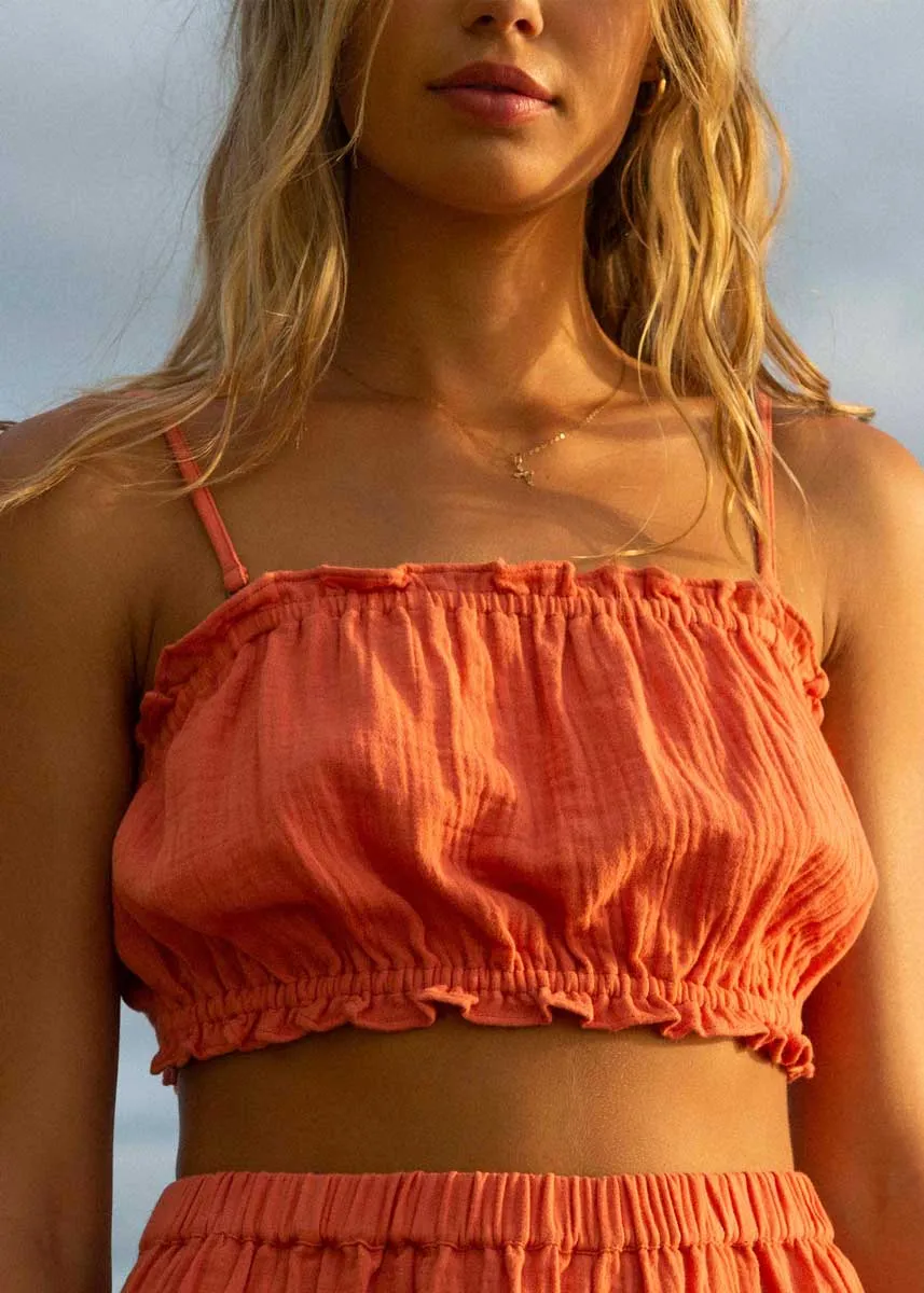 By The Beach Crop Top - Rose Clay