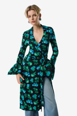 C-Logo Print Wrap Blouse Dress