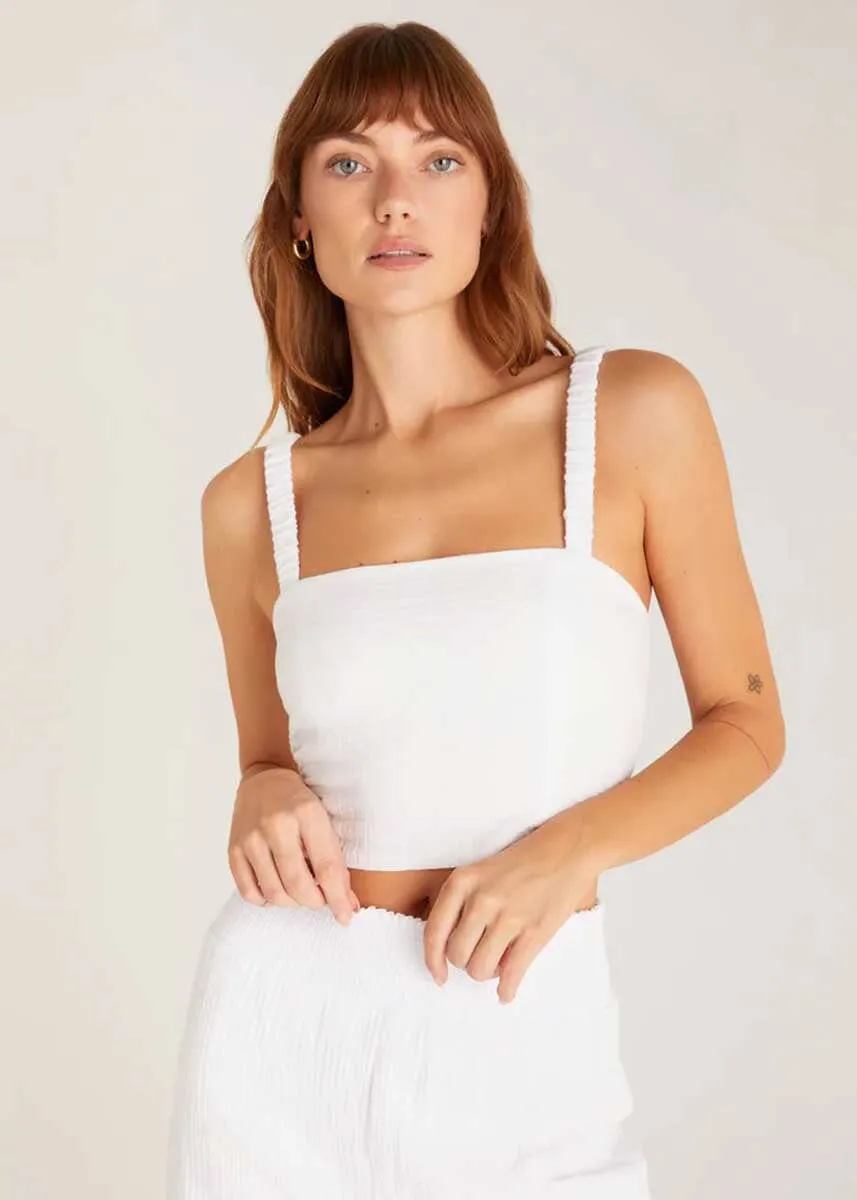 Cambria Gauze Top - White