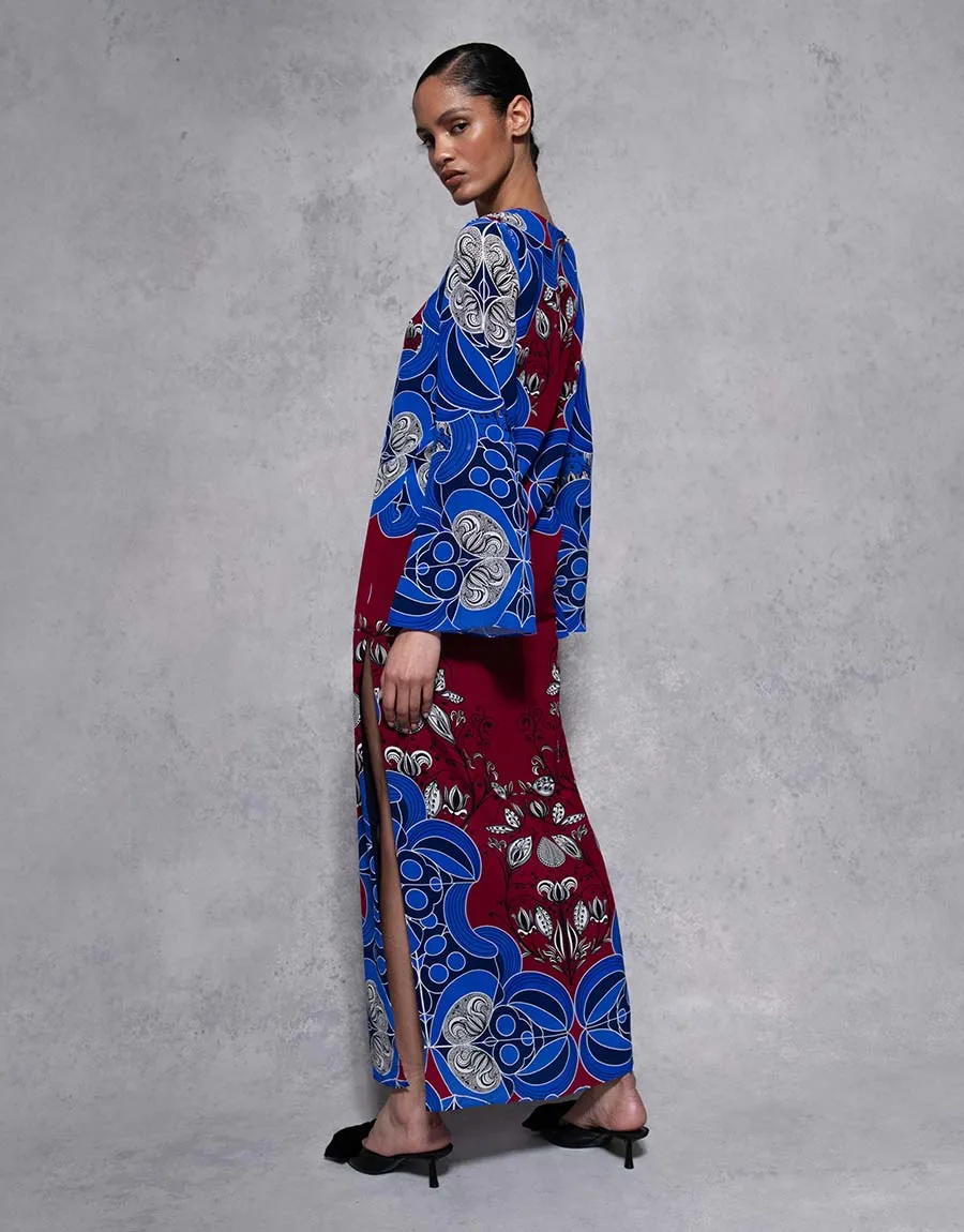 Capucine Crepe Midi Dress - Enchantress Blue - SALE