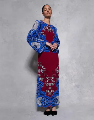 Capucine Crepe Midi Dress - Enchantress Blue - SALE