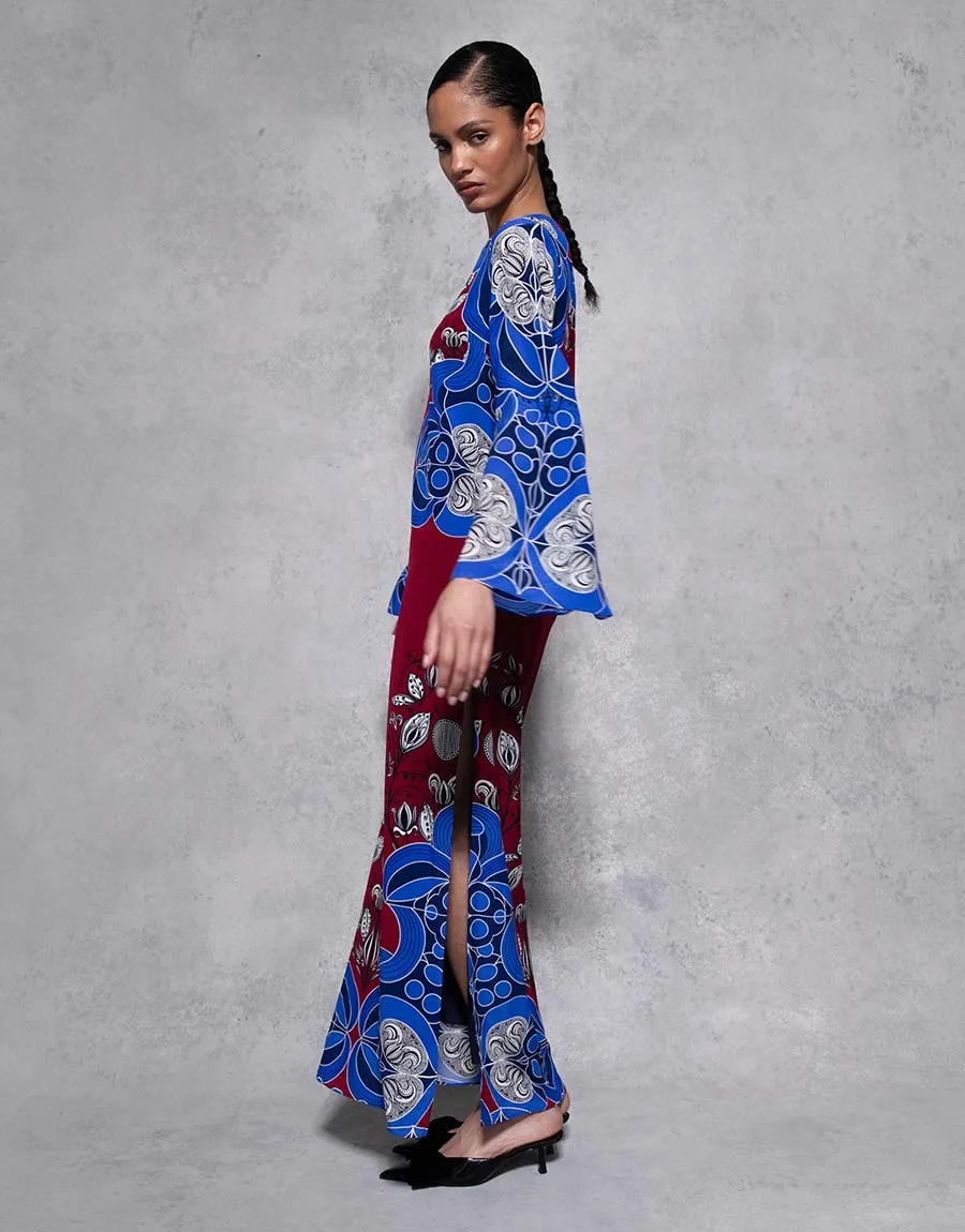 Capucine Crepe Midi Dress - Enchantress Blue - SALE