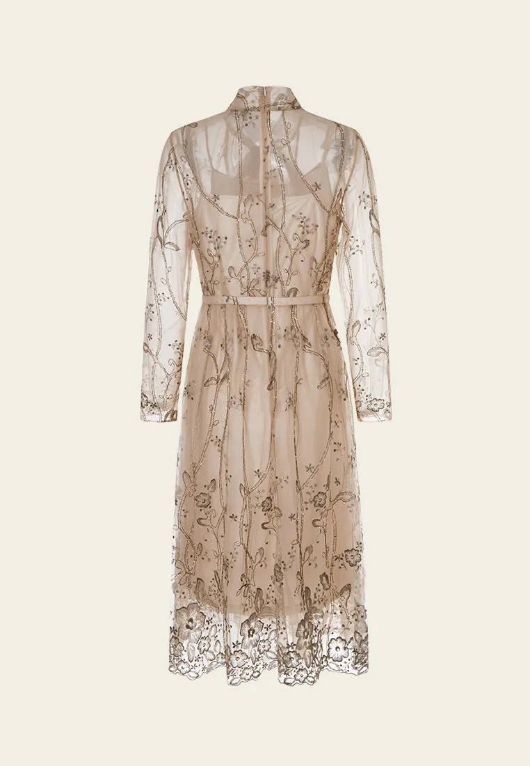 Caramel Mesh Dress
