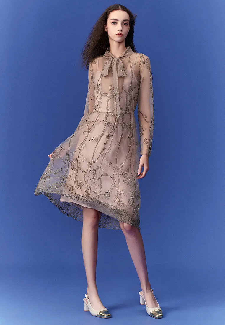 Caramel Mesh Dress