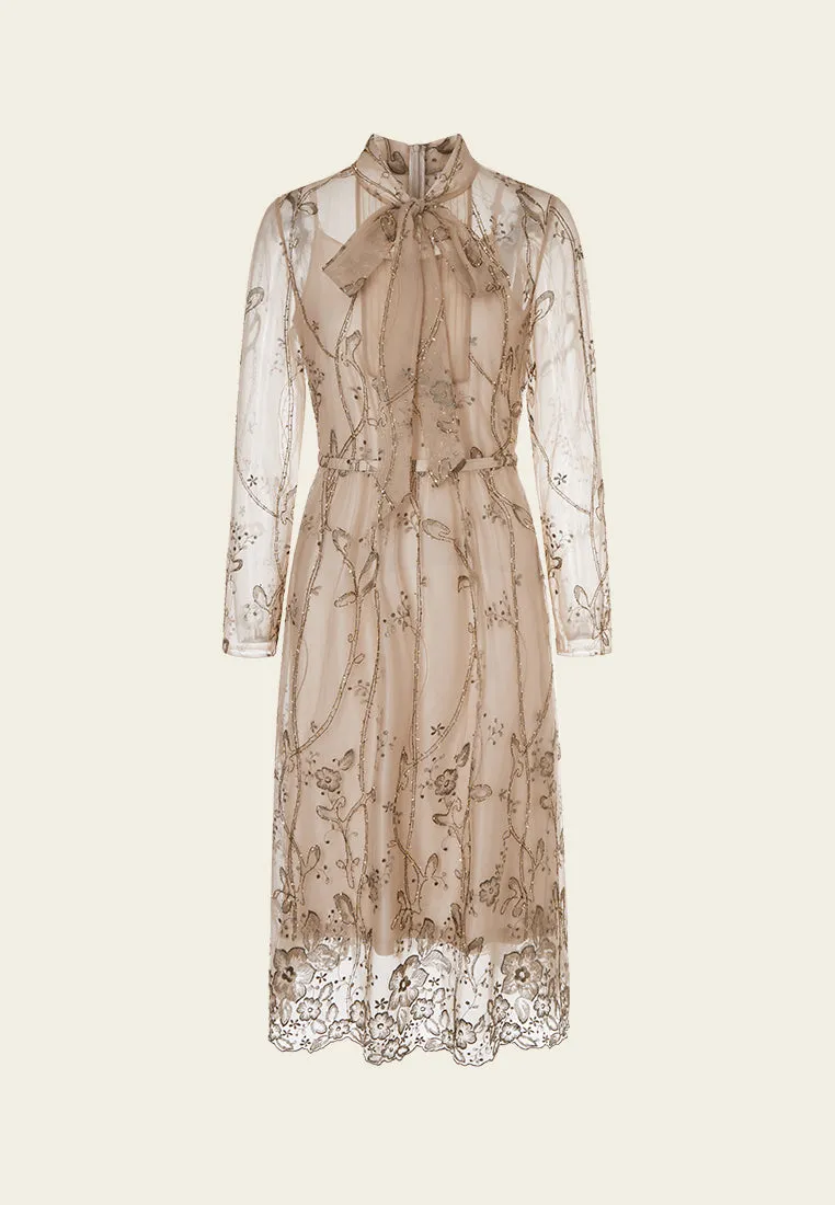 Caramel Mesh Dress