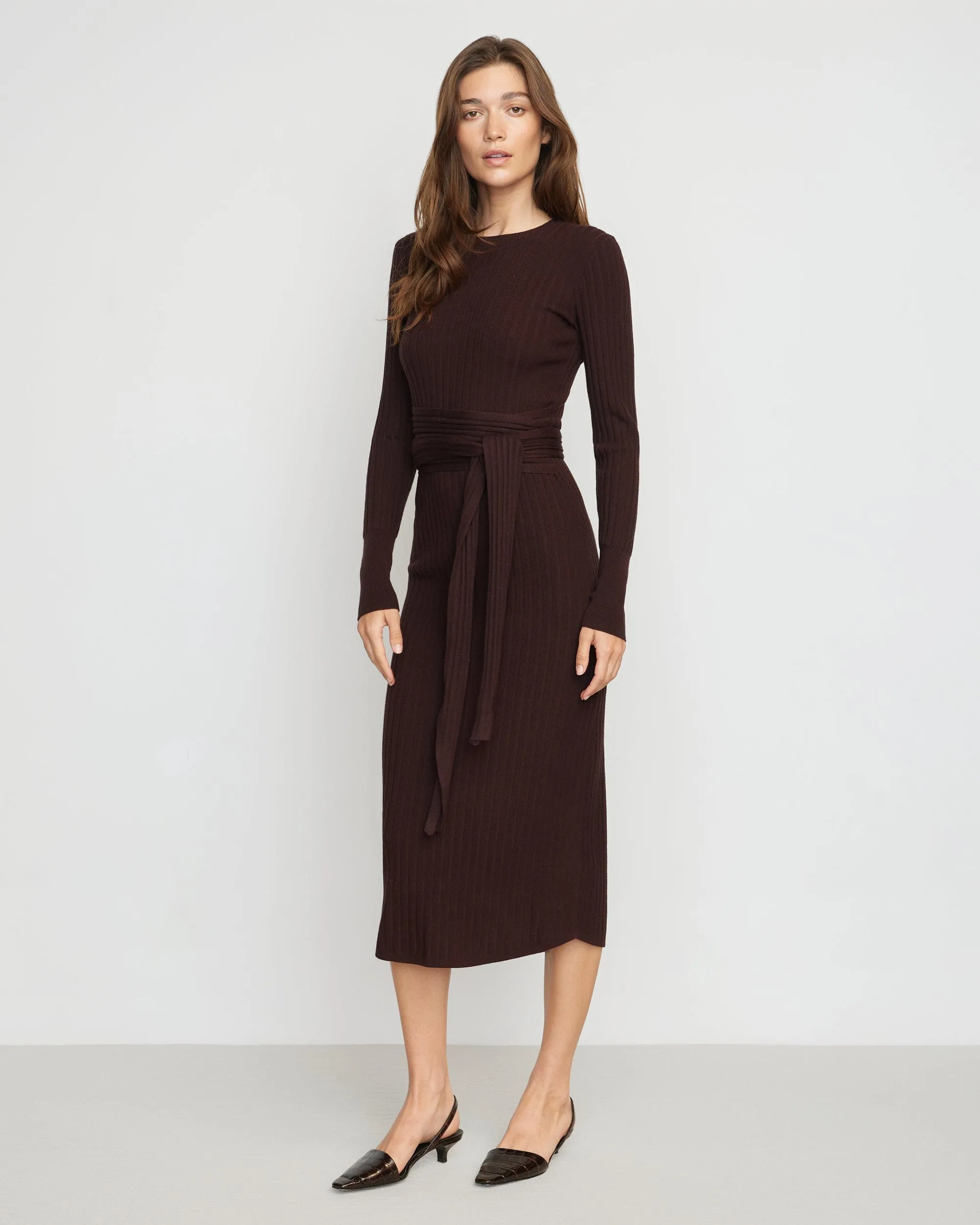 Carmen Tie-Front Ribbed Dress