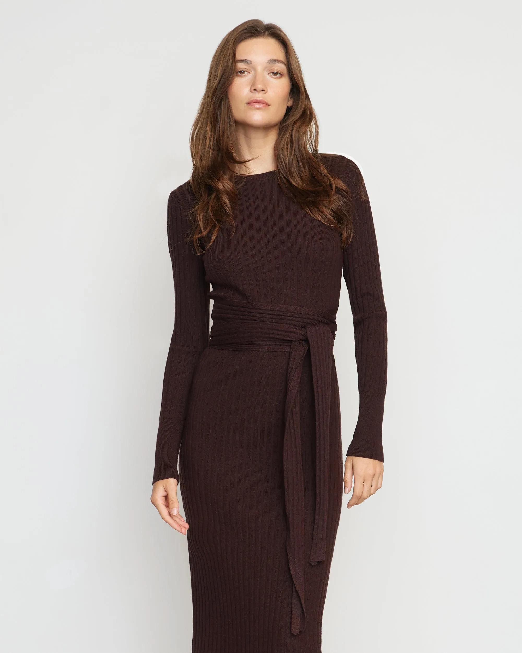 Carmen Tie-Front Ribbed Dress