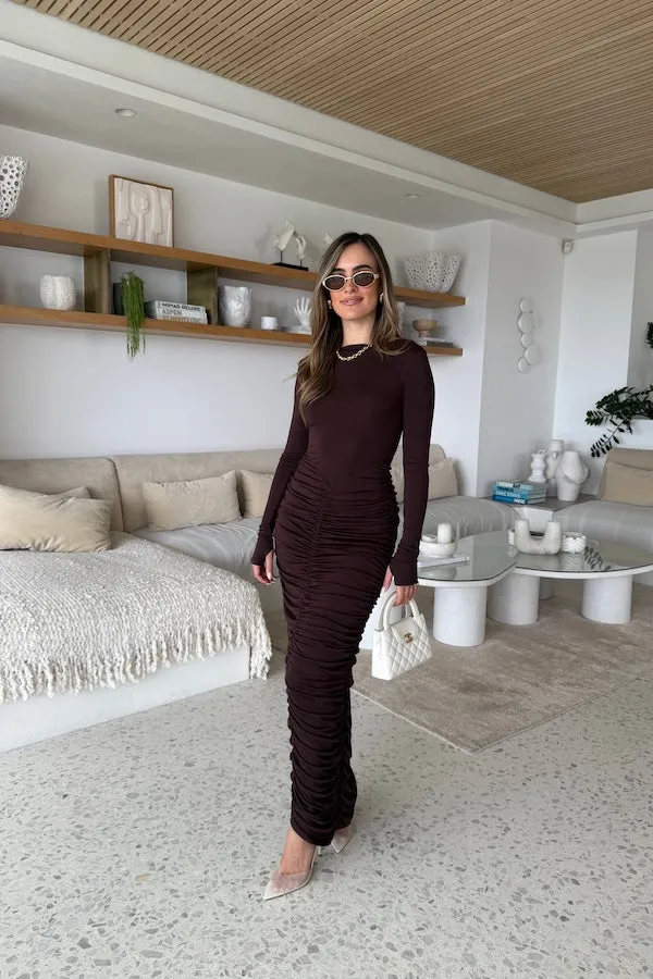 Caterina Midi Dress Chocolate