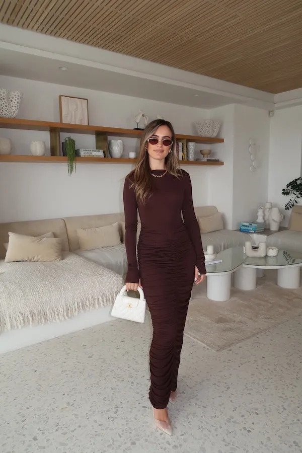 Caterina Midi Dress Chocolate