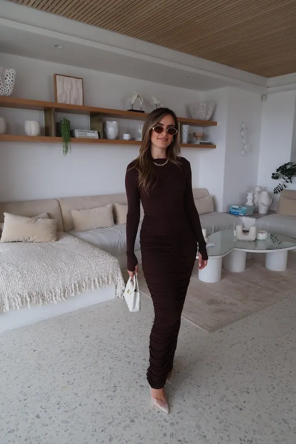 Caterina Midi Dress Chocolate
