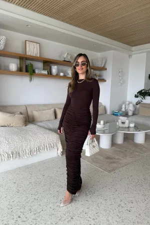 Caterina Midi Dress Chocolate