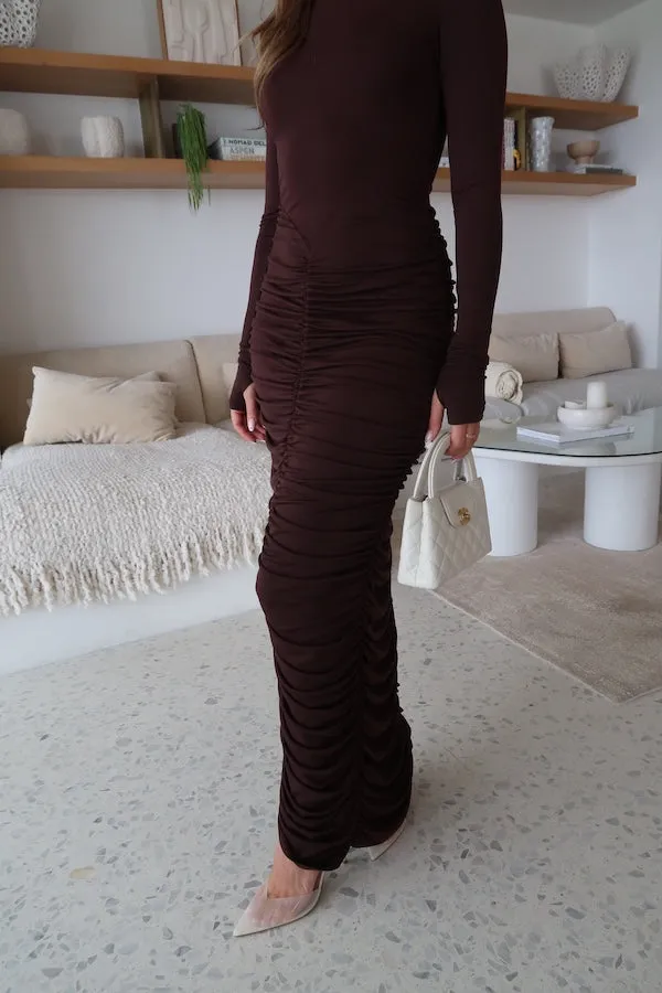 Caterina Midi Dress Chocolate
