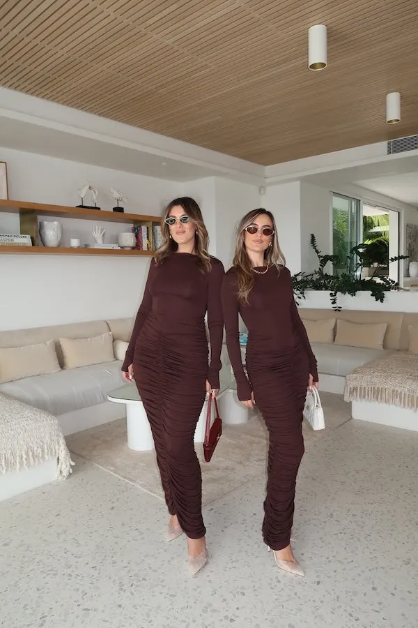 Caterina Midi Dress Chocolate