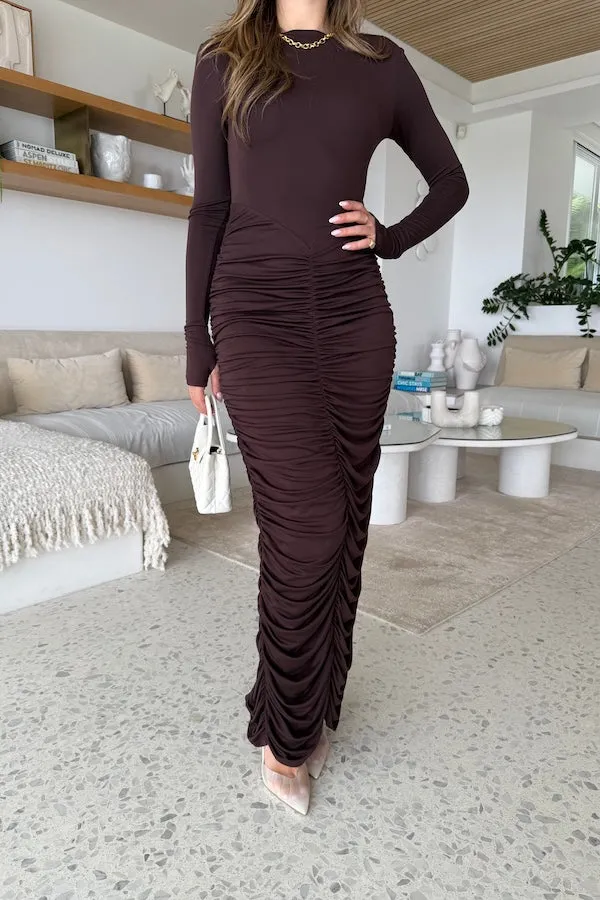 Caterina Midi Dress Chocolate