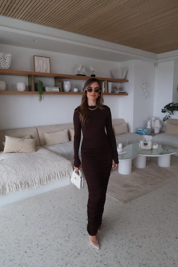 Caterina Midi Dress Chocolate