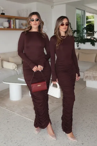 Caterina Midi Dress Chocolate