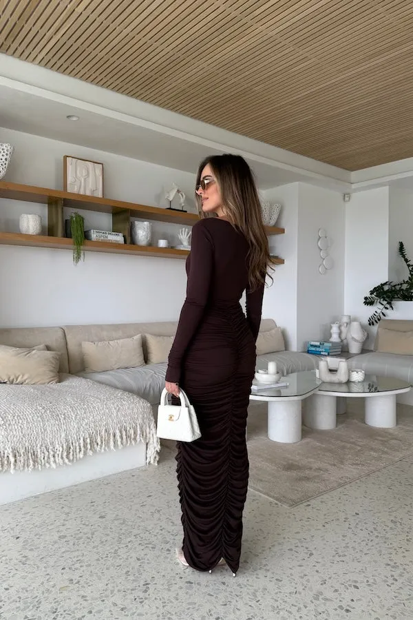 Caterina Midi Dress Chocolate