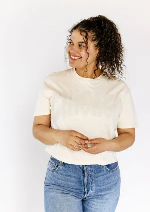 Chicago Collegiate Puff Crop Tee - Ivory