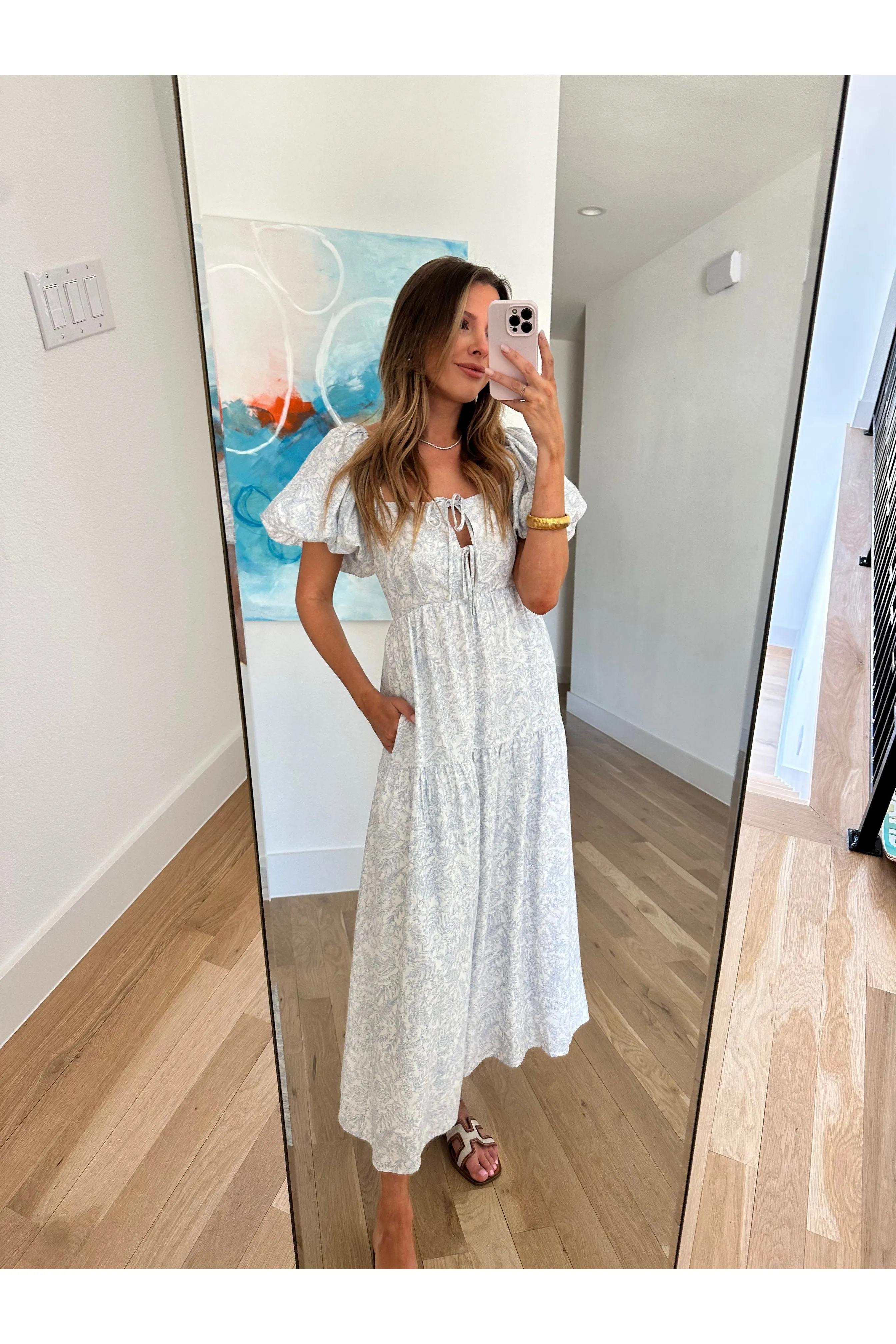 Colette Toile Babydoll Midi Dress