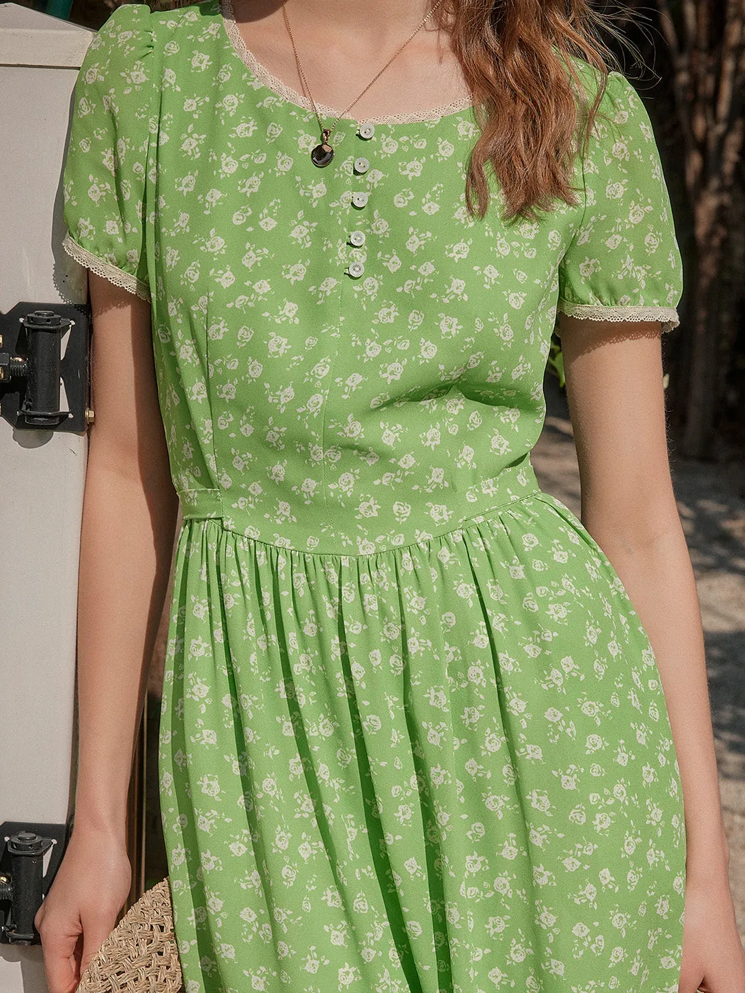 Delilah Round Neck Floral Dress