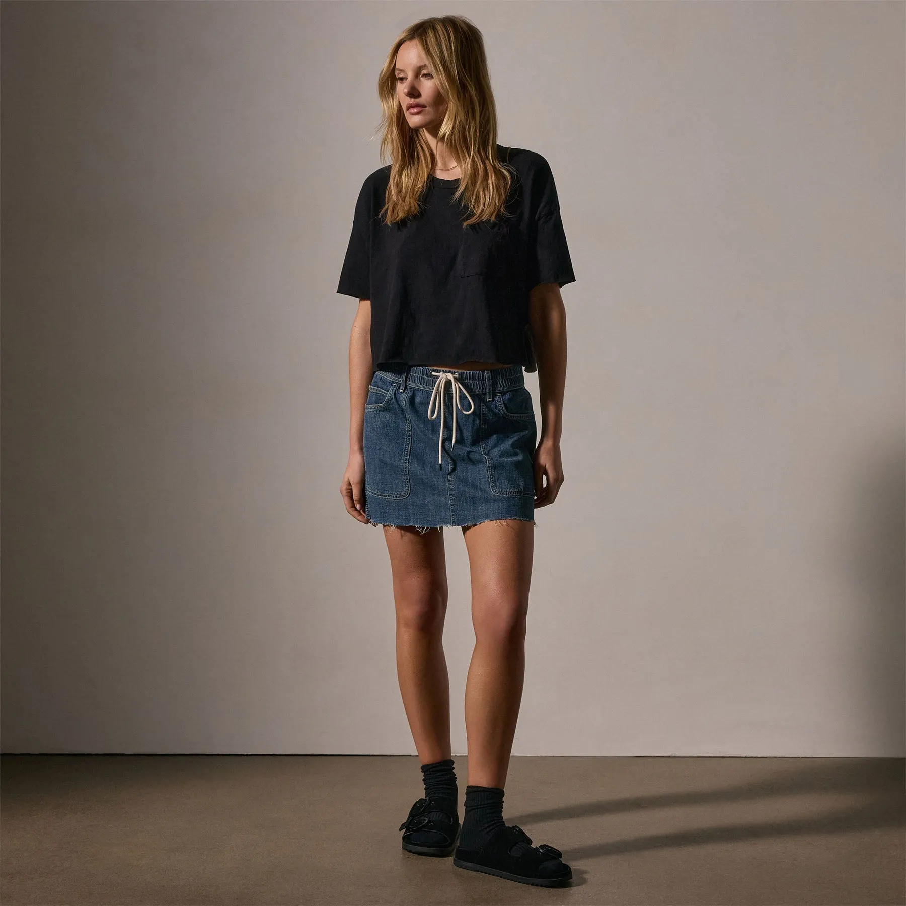 Denim Mini Skirt - Medium Wash