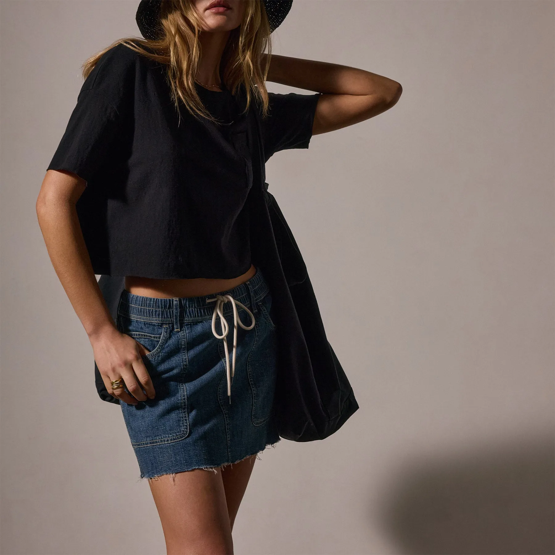 Denim Mini Skirt - Medium Wash