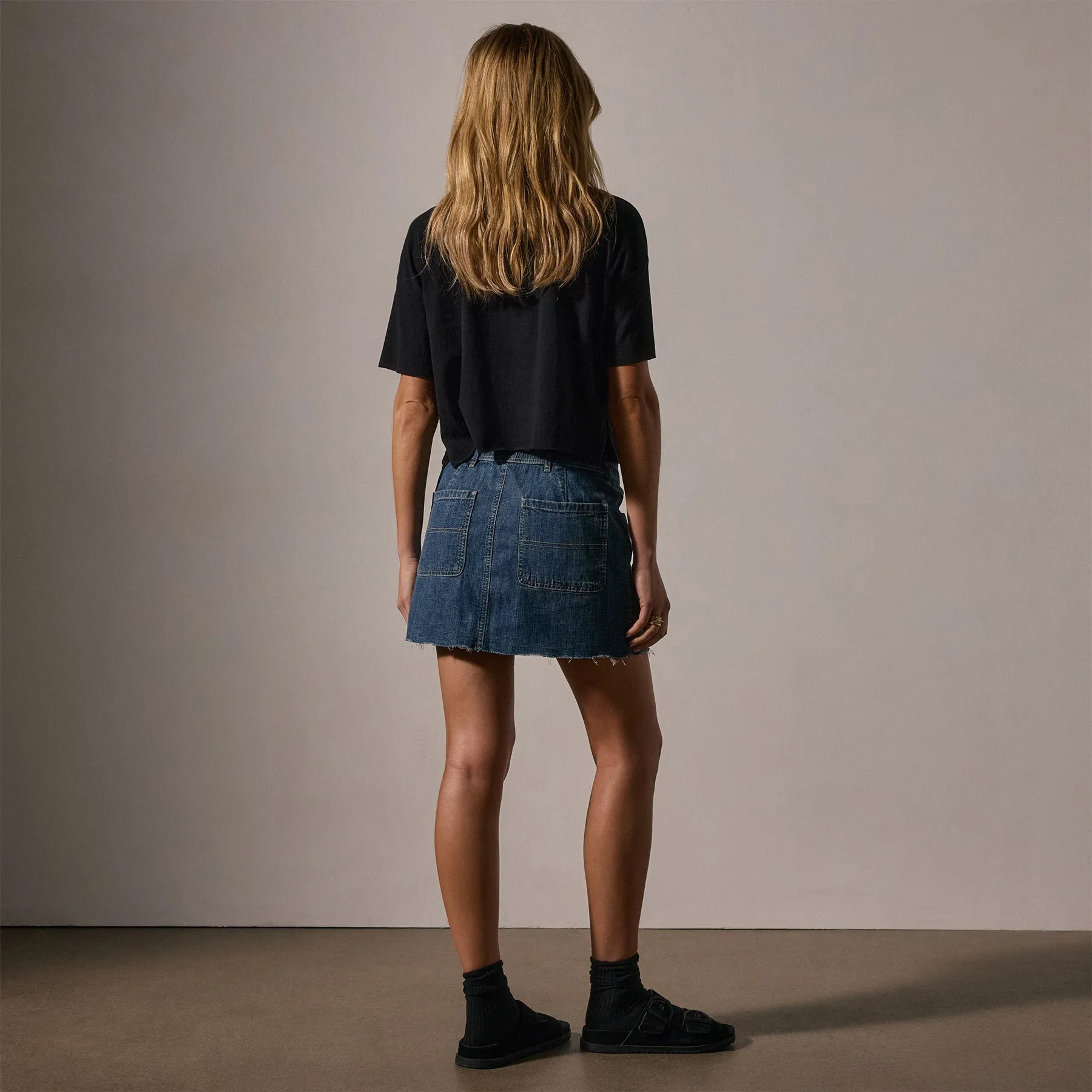 Denim Mini Skirt - Medium Wash