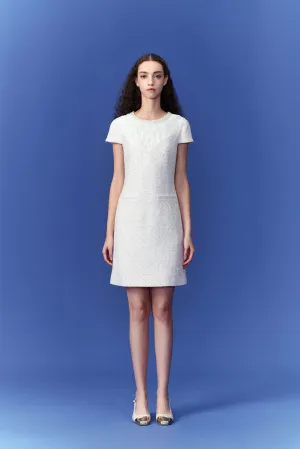 Dignified Cap-sleeve Patchwork-detail Dress