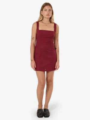 Elsie Square Neck Dress - Dark Cherry