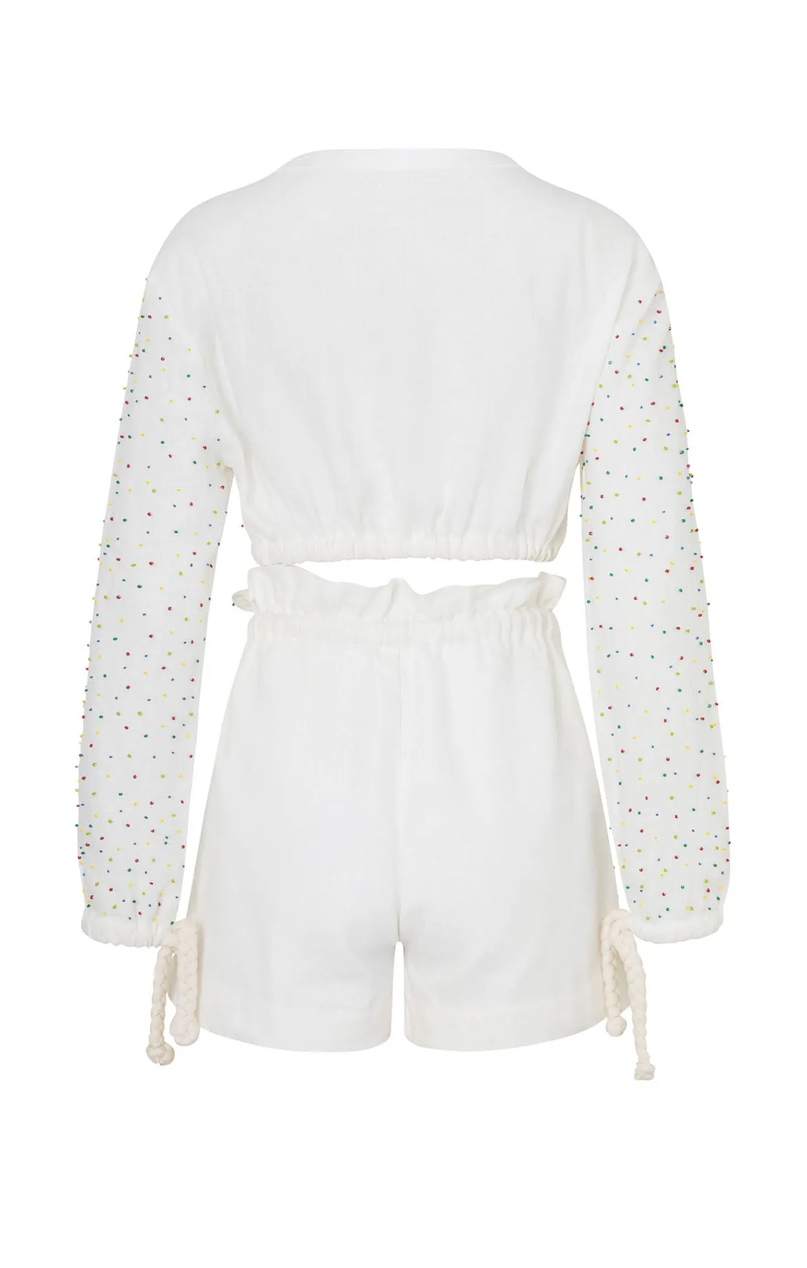 Embroidered Linen Crop Top
