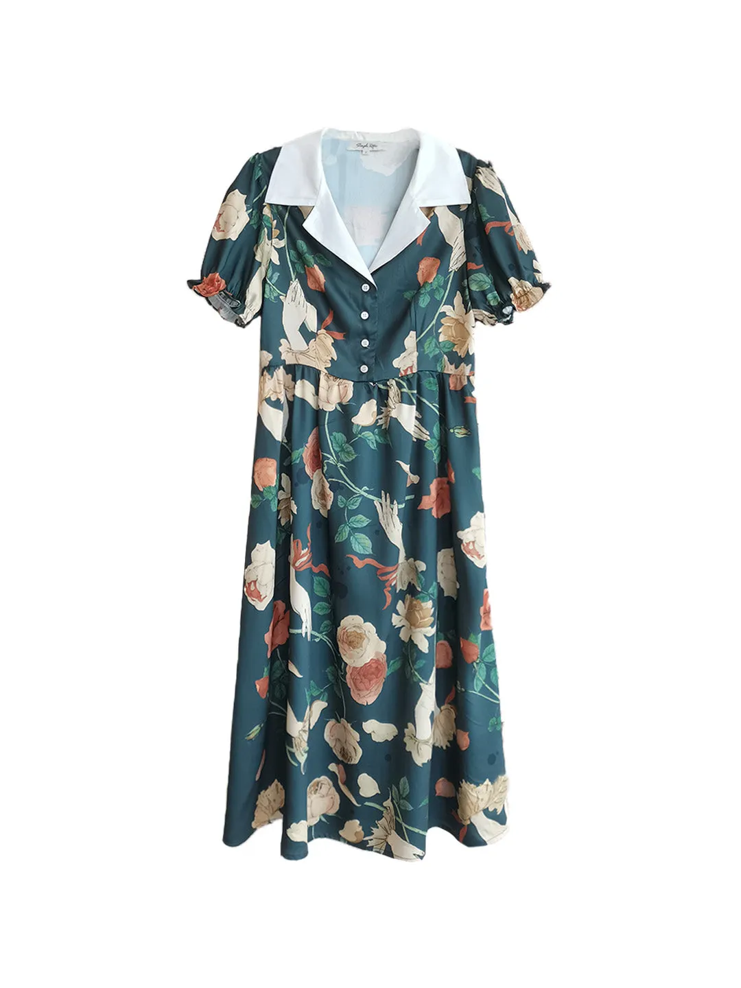 【Final Sale】Sierra V-Neck Rose Floral Dress