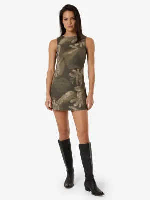 Flora Haze Sateen Dress - Brindle