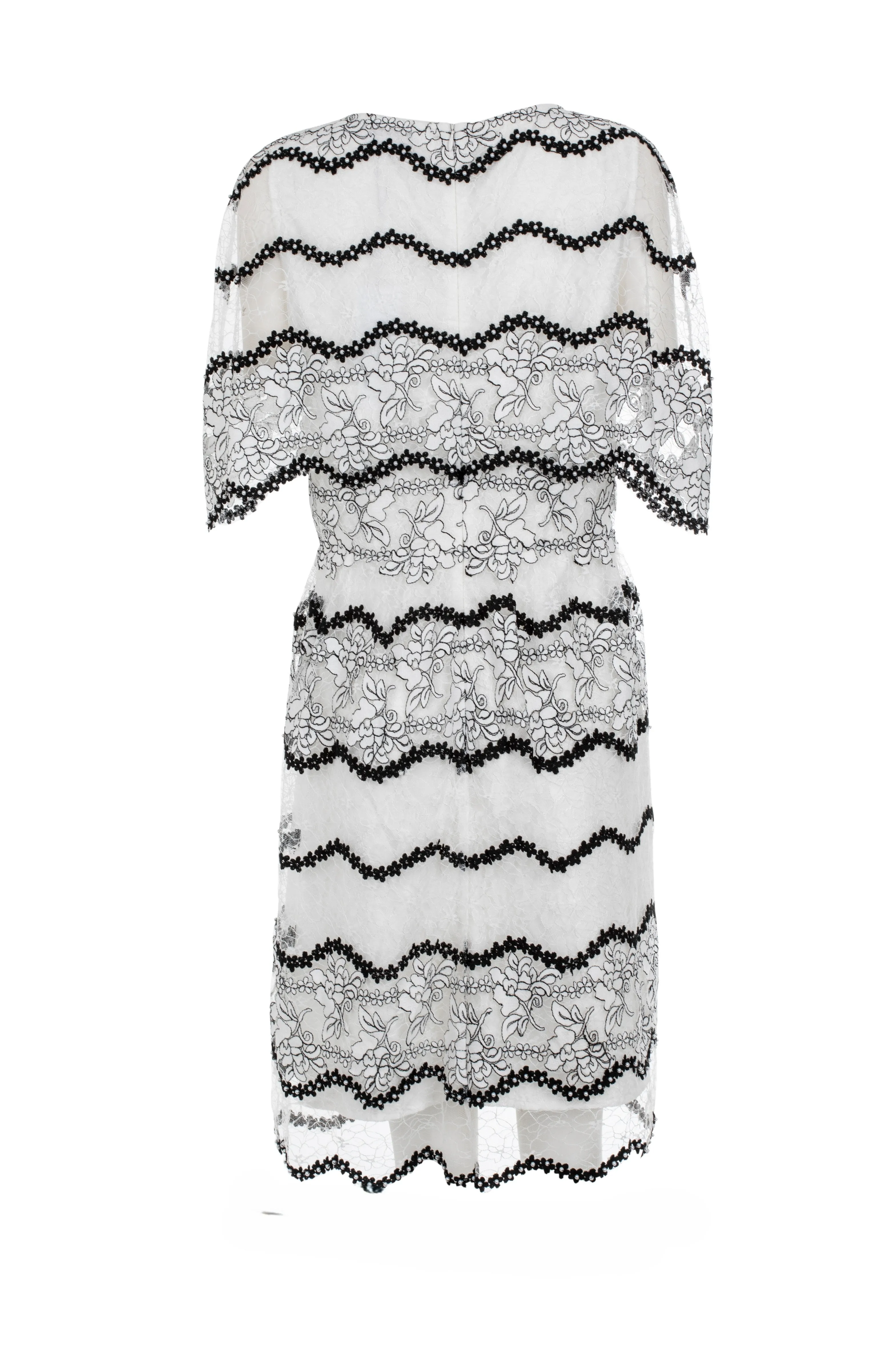 Floral Embroidered Beaded Cape Dress