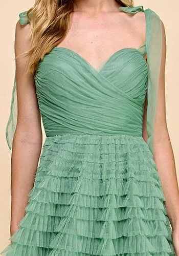 Grace Tulle Dress in Pistachio
