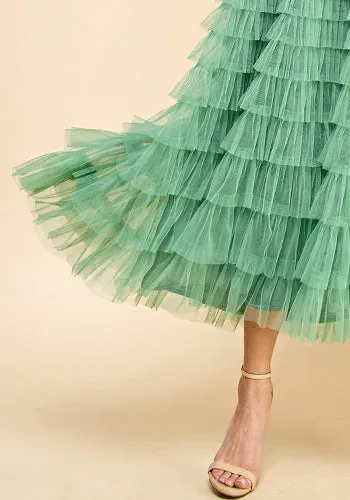 Grace Tulle Dress in Pistachio