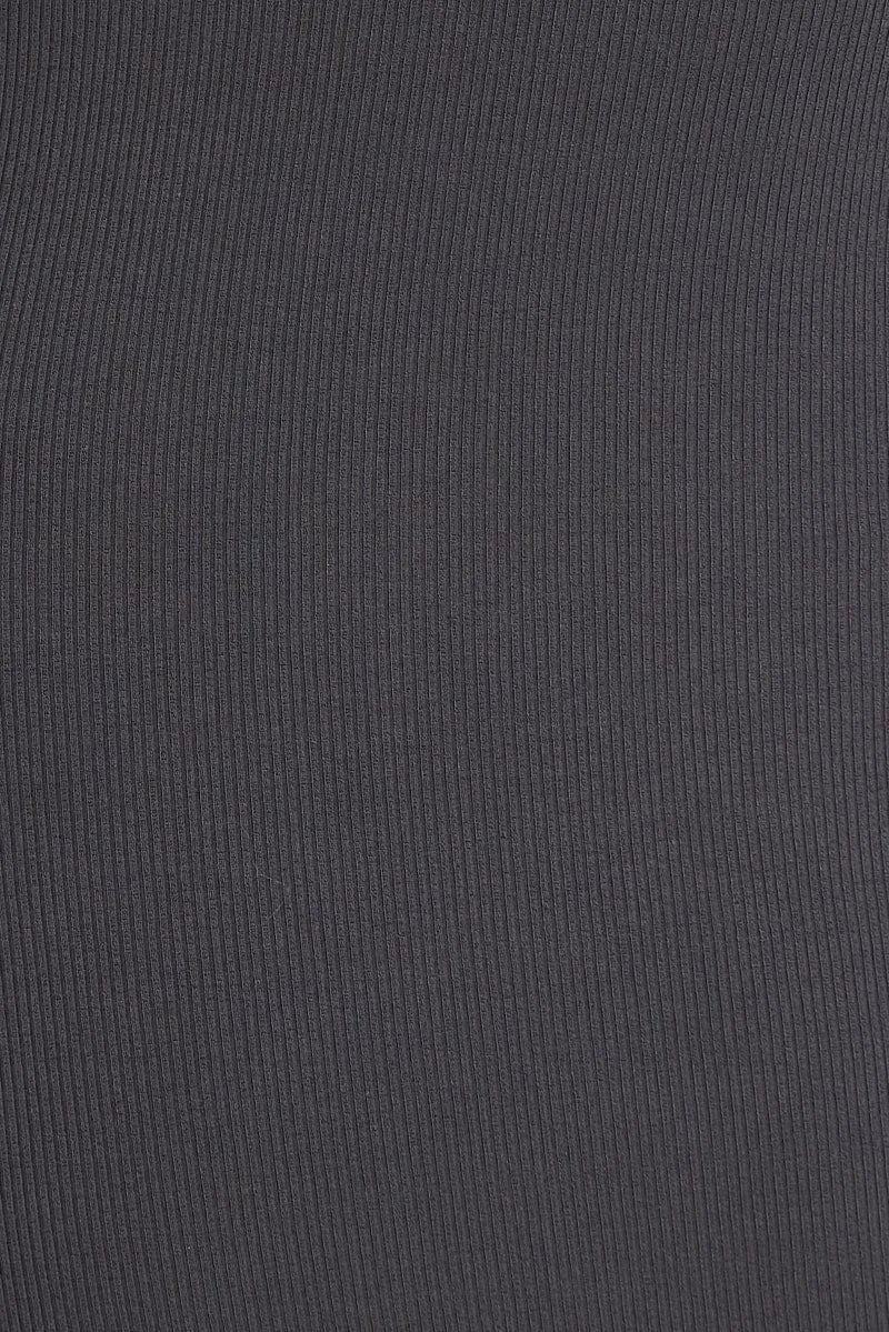 Grey Dress Long Sleeve Cut Out Details Bodycon Rib