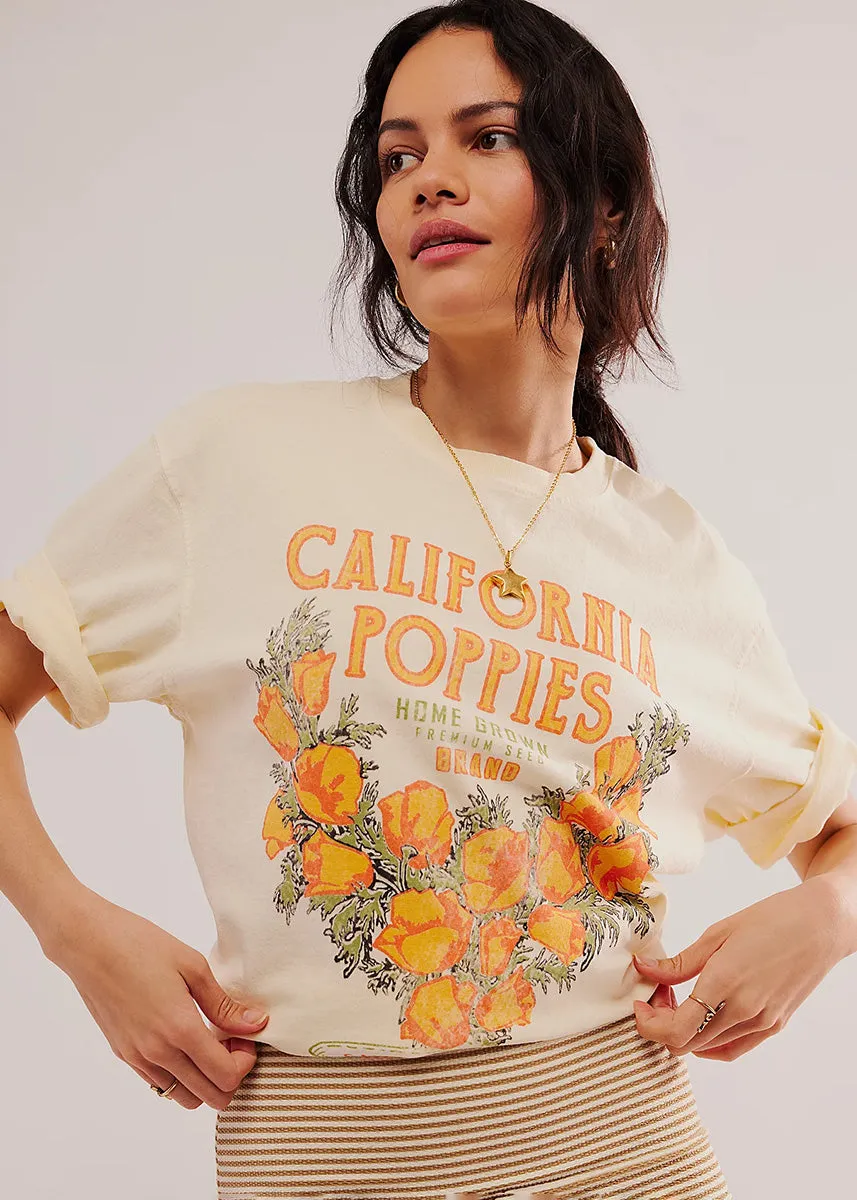 Harvest Vintage Wash Tee - California Poppies