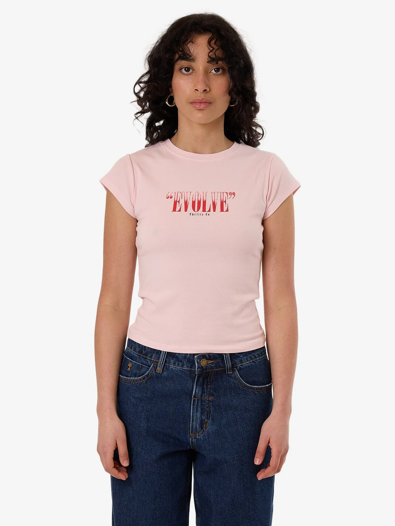 Highly Evolved Club Tee - Barely Pink